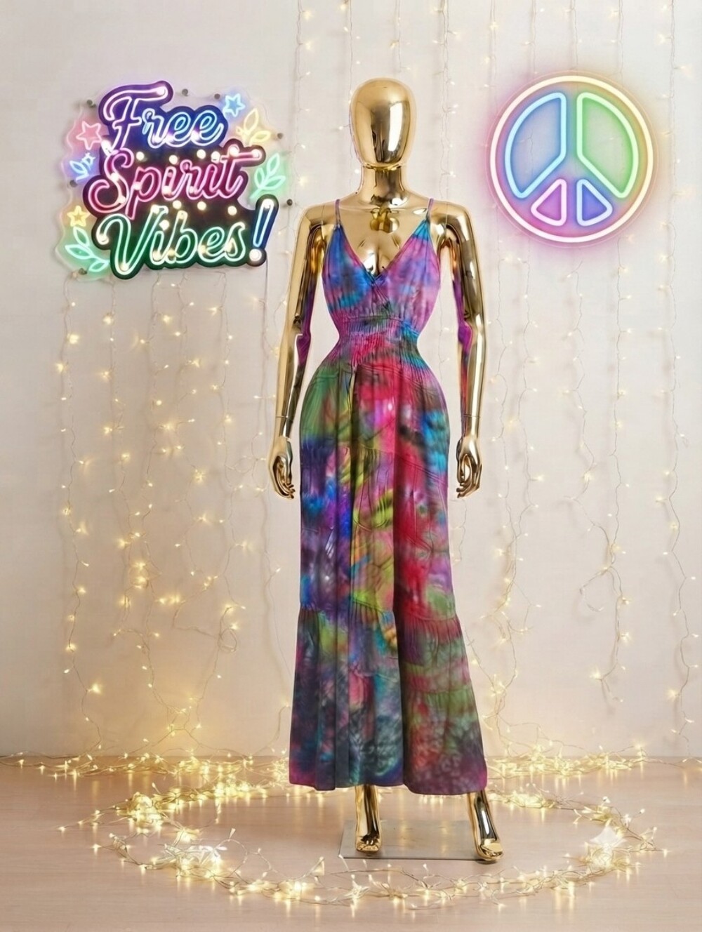 Amazing Tie-Dye Boho Maxi Dress - Multicolor 🌈